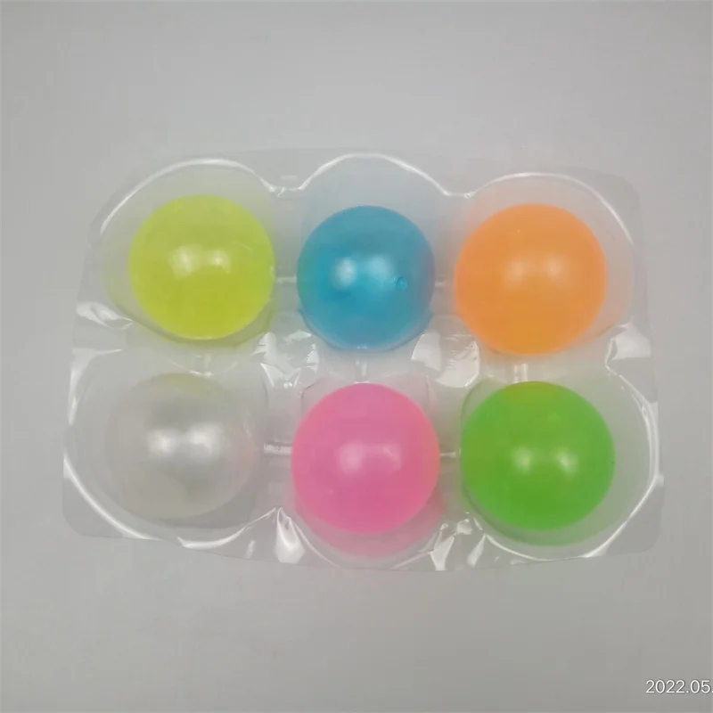 Novelty Glow In Dark 3-10cm Stress Relief TPR Funny Stick Wall Ball