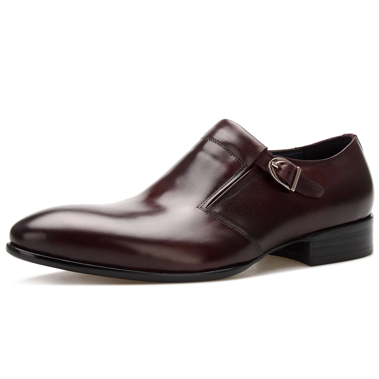 Fashion Italian Handmade Casual leather Shoes Moccasins Single button  loafers Shoes for men