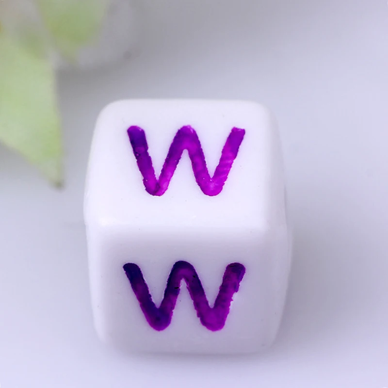 Wholesale Quality 4mm*7mm Vintage Golden Jewelry Colorful Letter Plastic Alphabet Beads