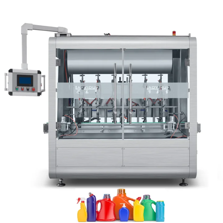 Сертифицированная CE автоматическая машина для розлива жидкого лосьона для мытья посуды, моющее средство, линия розлива шампуня