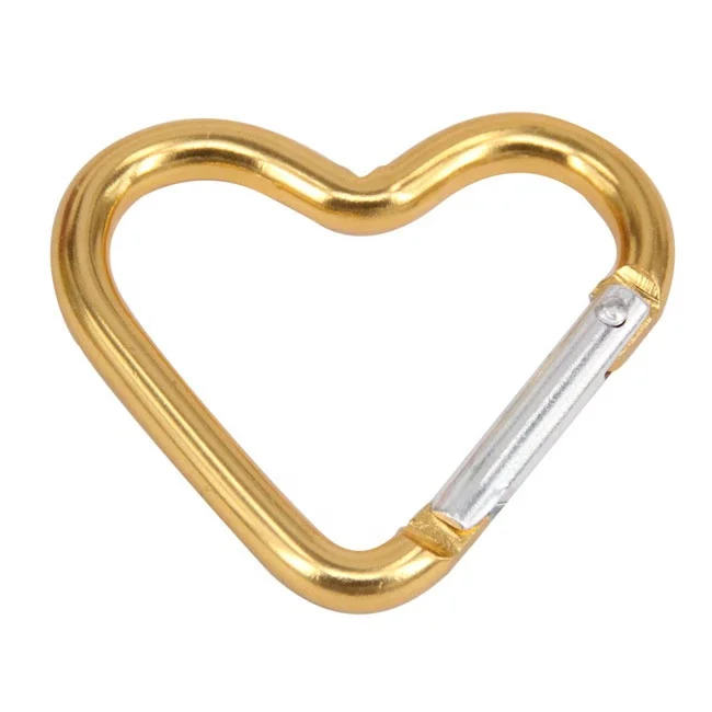 High Quality Mini #5 Aluminum Heart Shape Carabiner S carabiner