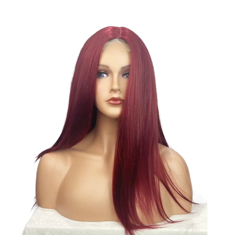 Wholesale Fashion Row Party High Quality Lace Front Synthetic Hair Wigs Cheap Price Medium Heat Resistant Synthetic Hair Wigs