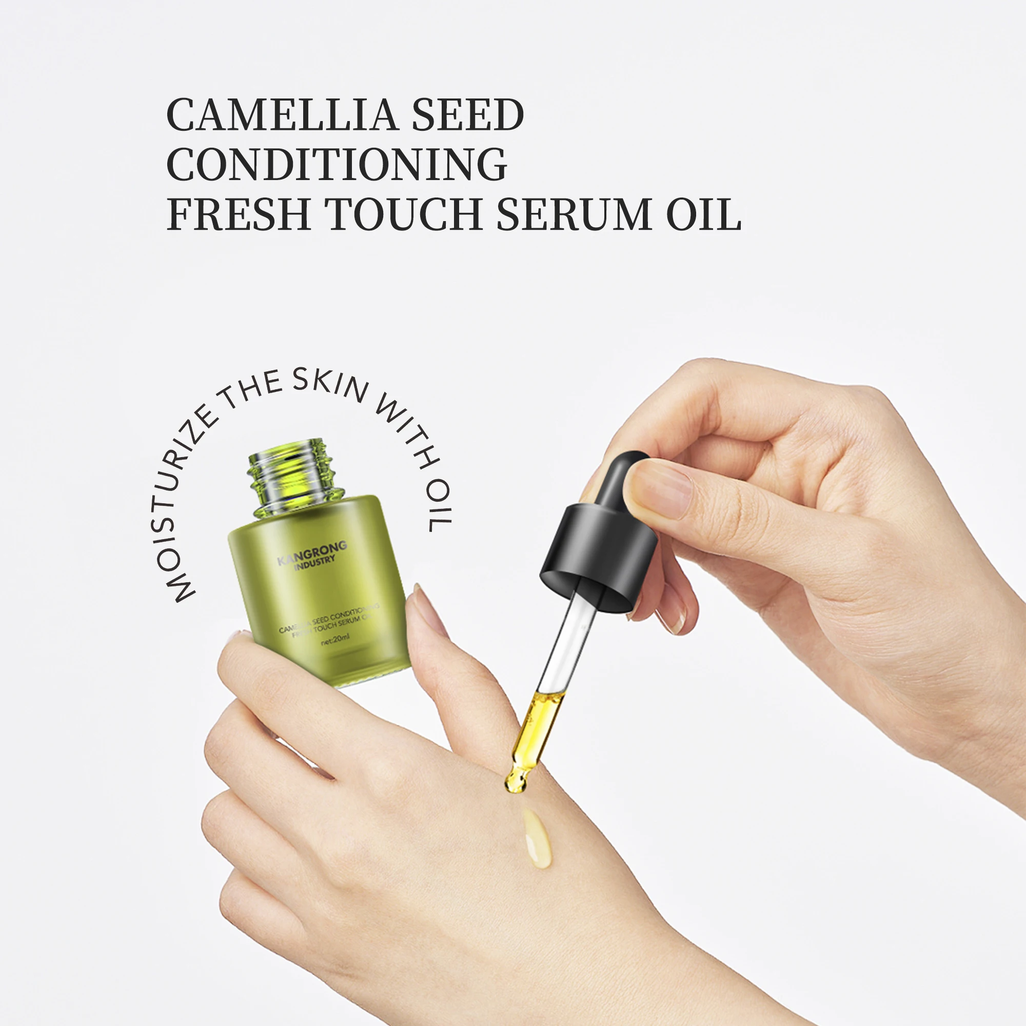 Private Label 20ml Camellia Seed Essence Factory Price Rejuvenating Repair Serum for Women Face with Pore Shrinking Feature