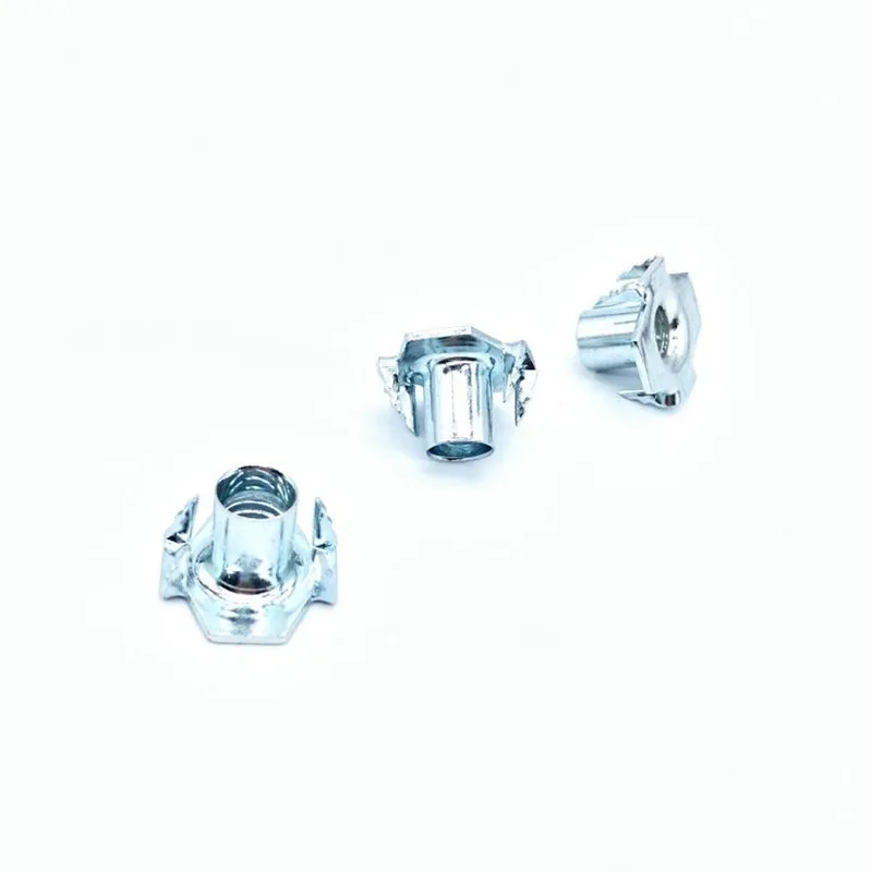 High quality folio surface galvanized four claws pour tooth half teeth riveting t nut used for wood board