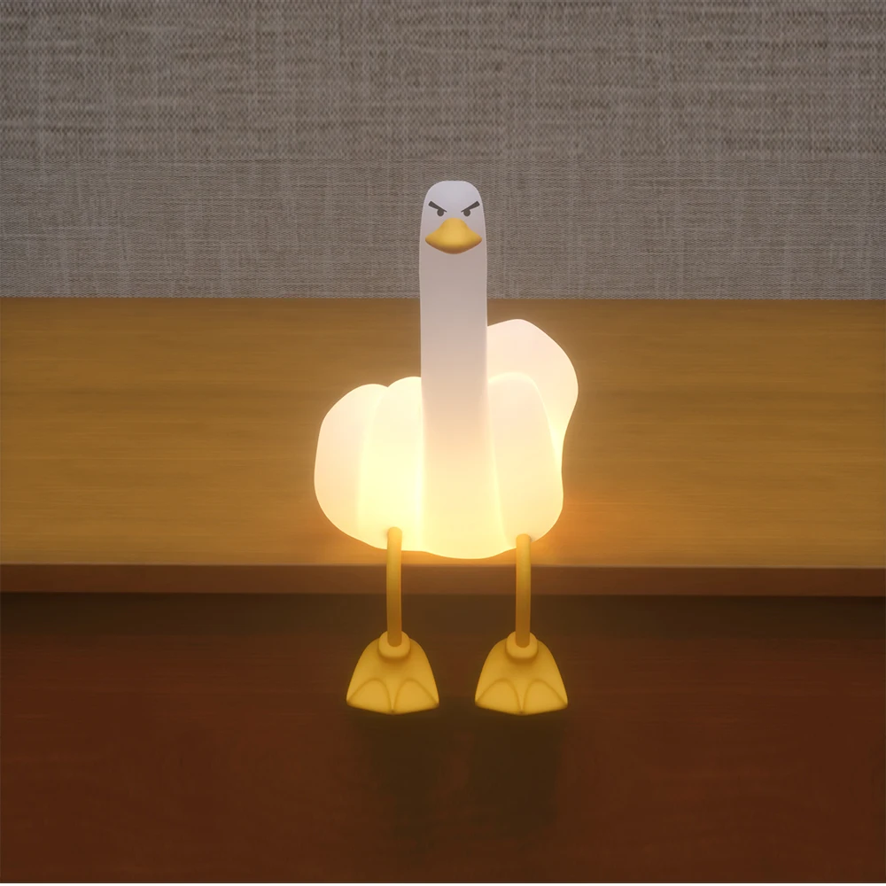 Soft Cute Duck night light bedside Squishy Silicone Dimmable Rechargeable Stuffed Animal LED Duck Light
