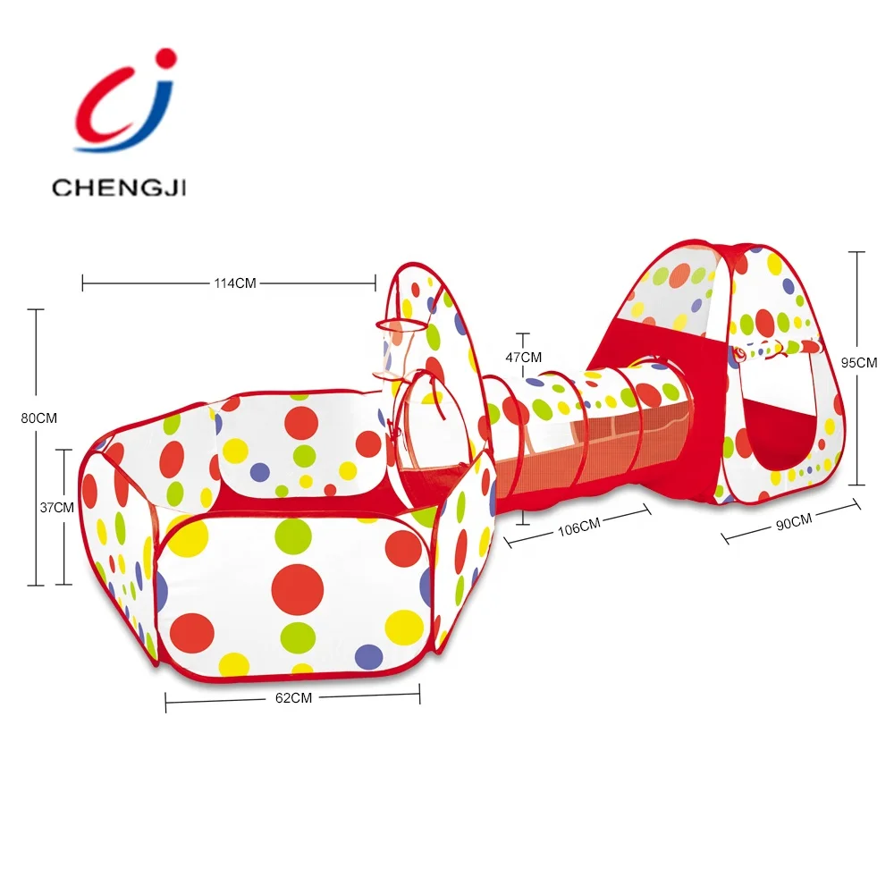 Детский складной дом, океан, бассейн для шаров, туннель для стрельбы, Детская туннельная палатка