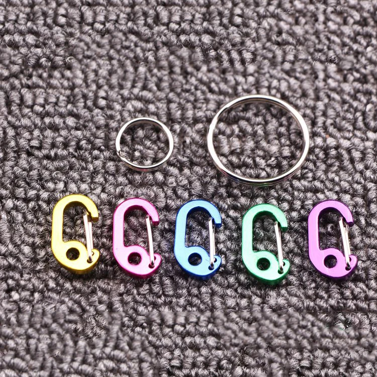 Factory Supply D Spring Buckle Aluminum Climbing Hook Accessories Carabiner Small 5 Pcs Mountaineering Buckle