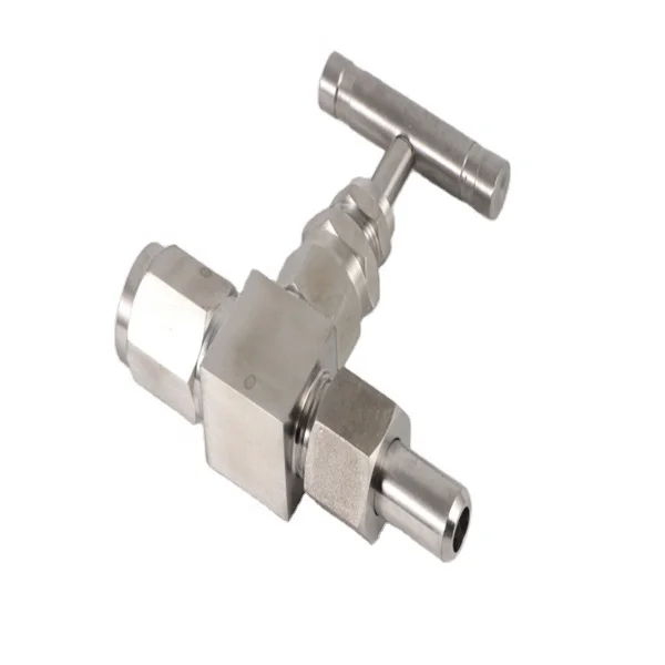 Stainless Steel Pressure Gauge Needle Valve with Dual Ferrules and Male Thread NPT