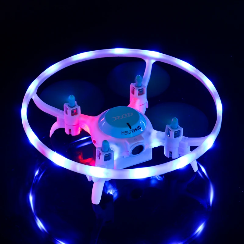 Crash proof one key take off landing spin flips RC flying quadcopter LED light mini drone for beginner kid