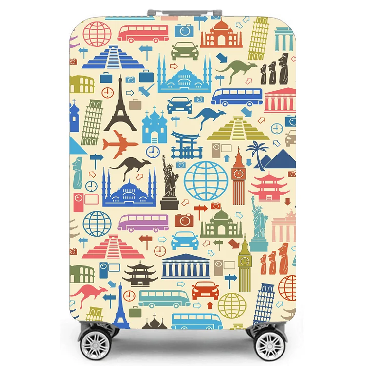 Travelsky high elasticity custom travel luggage case cover protective spandex luggage suitcase cover