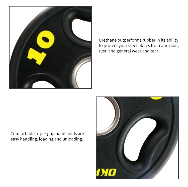 OKPRO Gym Black PU Weight Plate