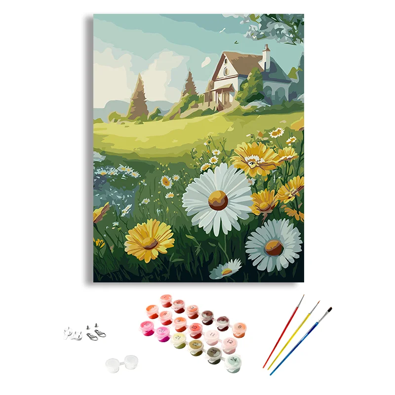 Scenery Painting By Numbers DIY Landscape Paintings By Numbers On Canvas With Frame Paintings And Wall Arts For Home Decor