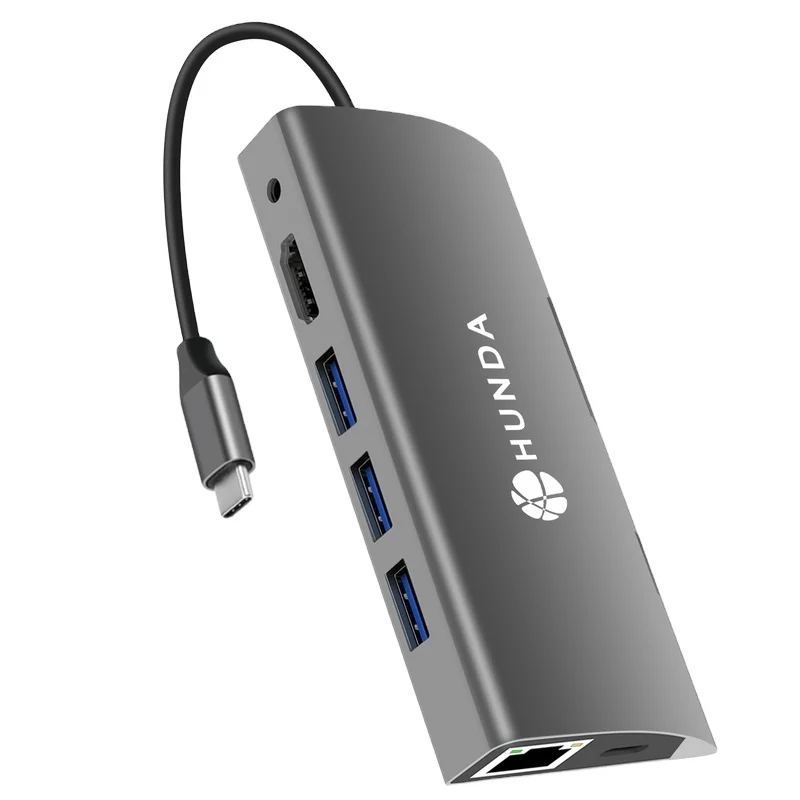  87 Вт алюминиевого сплава ABS USB3.0 типа Type-C feamile PD и аудио порт 9 в 1 взаимный обмен данными между компьютером периферийными устройствами зарядное устройство