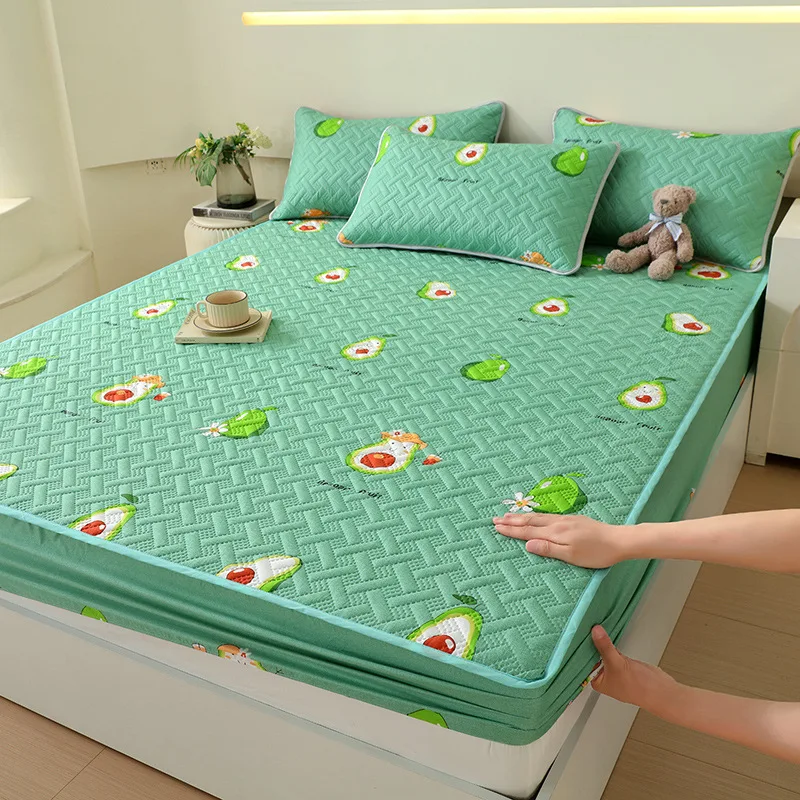 Hot Sale Printed Waterproof Mattress Mattress Bed Bug Protector Quilted Microfiber Fabric Fitted Sheet With Deep Pocket