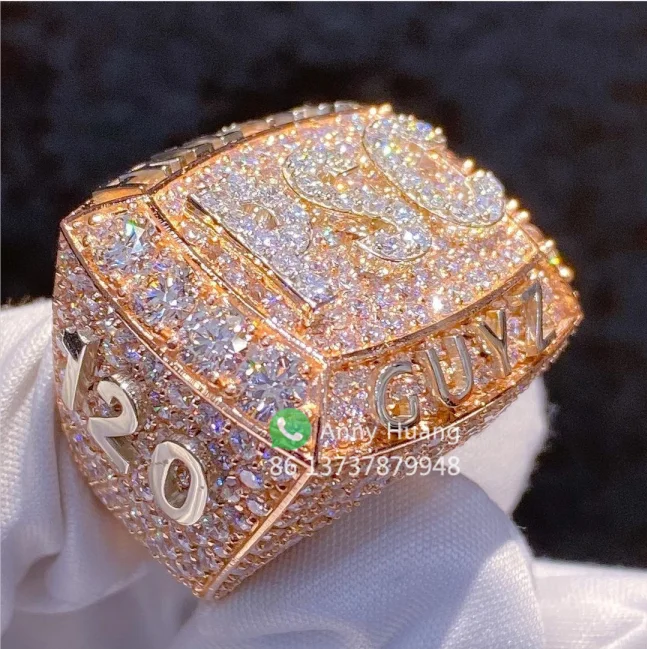 Luxury Custom Jewelry VVS Moissanite Diamond Ring Bling Iced Out Initial PSC Championship Style Class Ring Mens