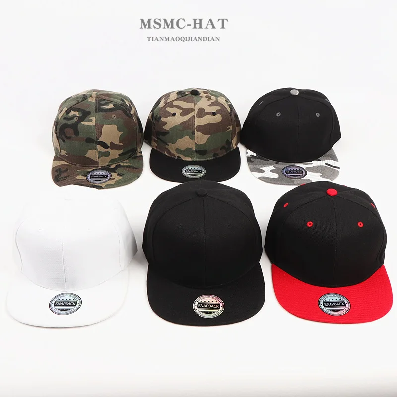 Wholesale nice quality metal sports caps custom logo blank hip hop hat plain flat brim snapback baseball cap