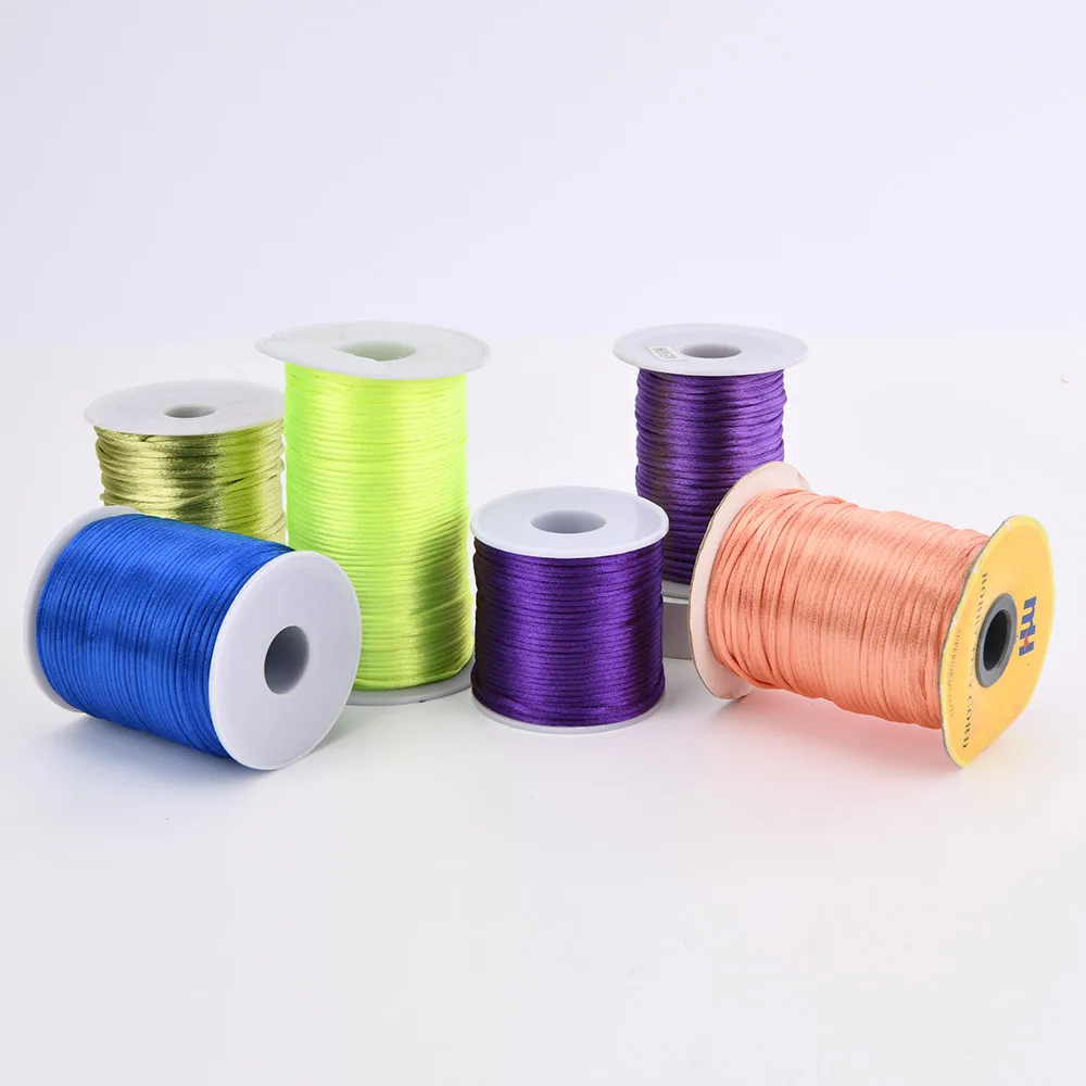 Fashion Chinese Knot Cord Decorative Colorful Polyester Nylon Bobby Tiny Cord