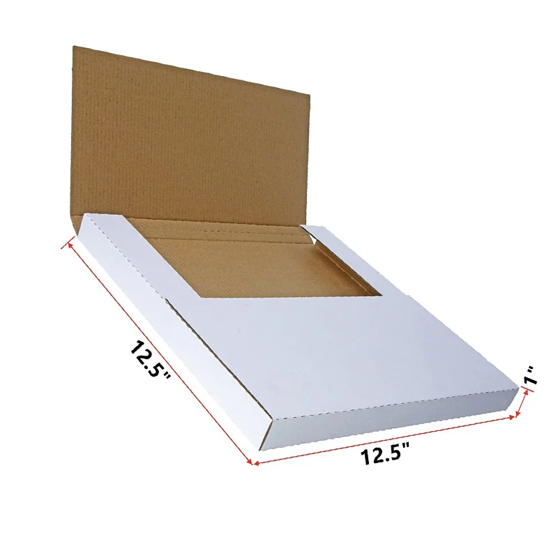 Factory Direct Sale White Vinyl Record LP Shipping Mailer Boxes 12.5*12.5*1 Inch Record Mailers