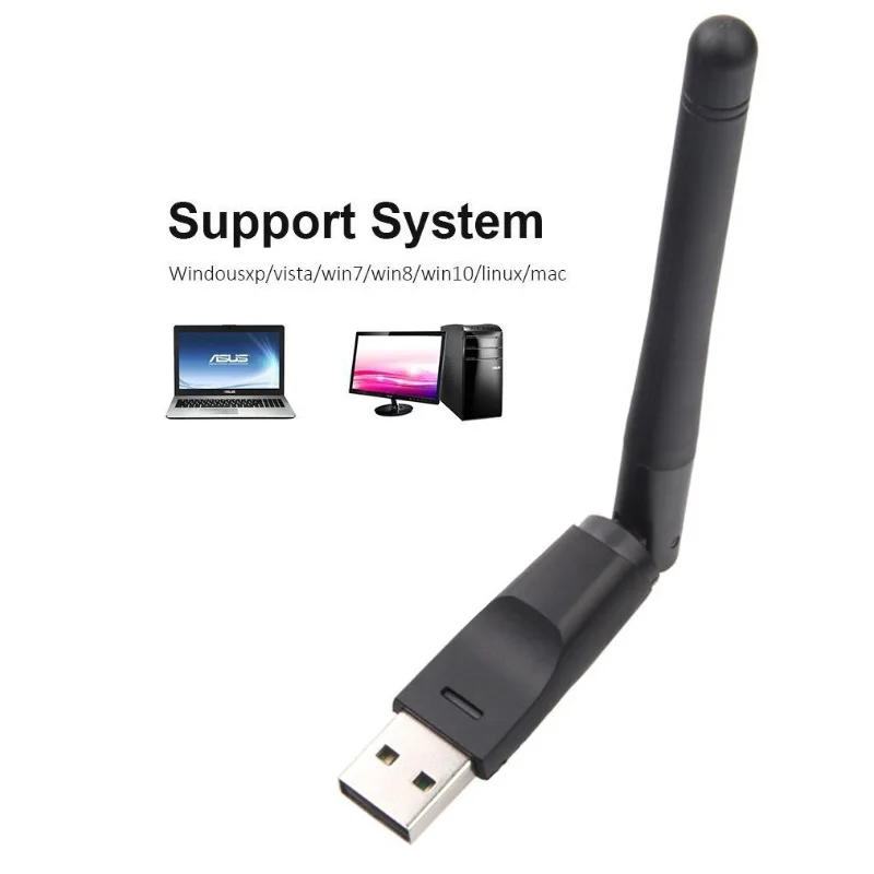 150 Мбит/с набор микросхем Ralink 5370 Беспроводной Wi-Fi usb адаптер 802.11n сетевая карта
