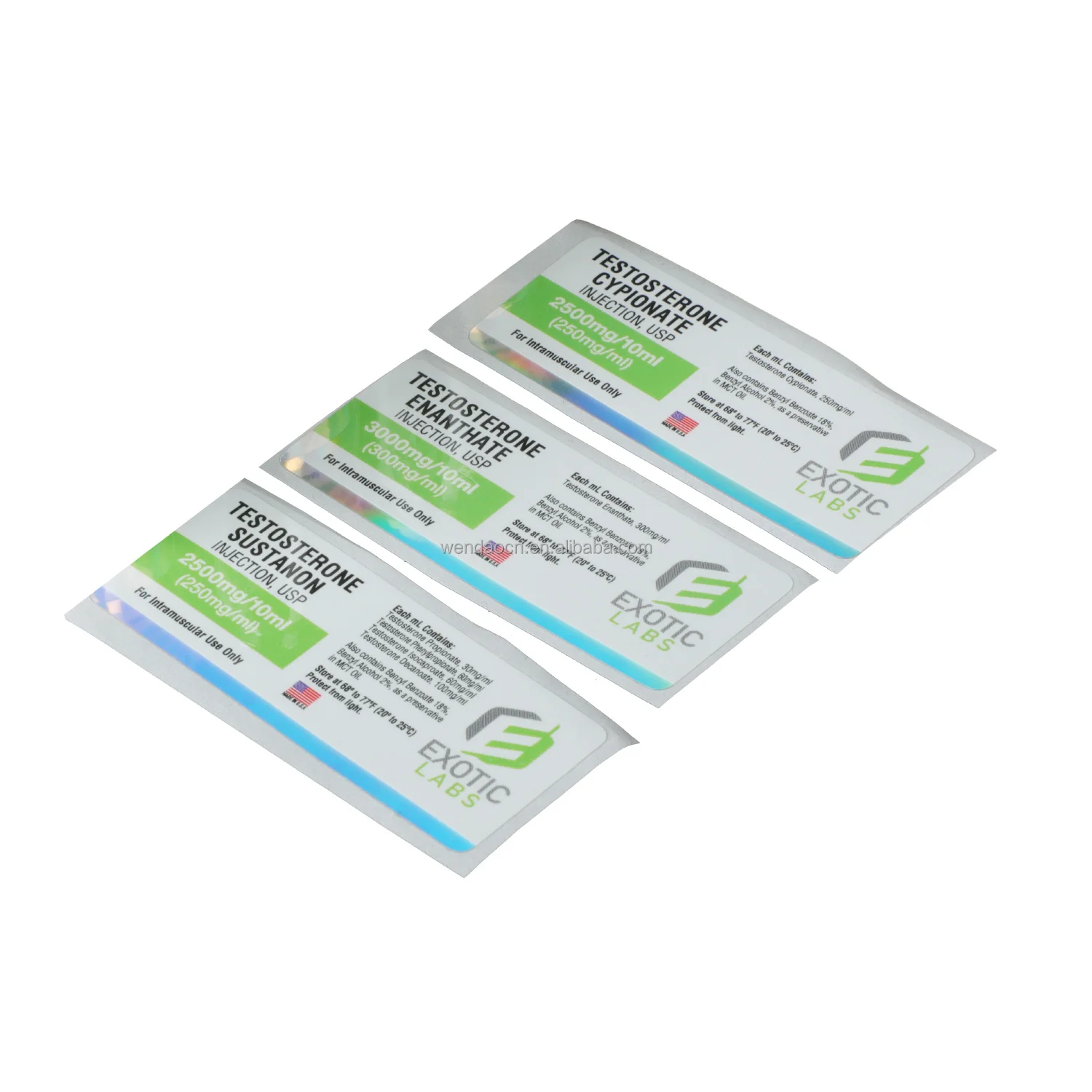 hologram foil peptide injection 2ml 10ml vial pharmaceutical bottle label for vials