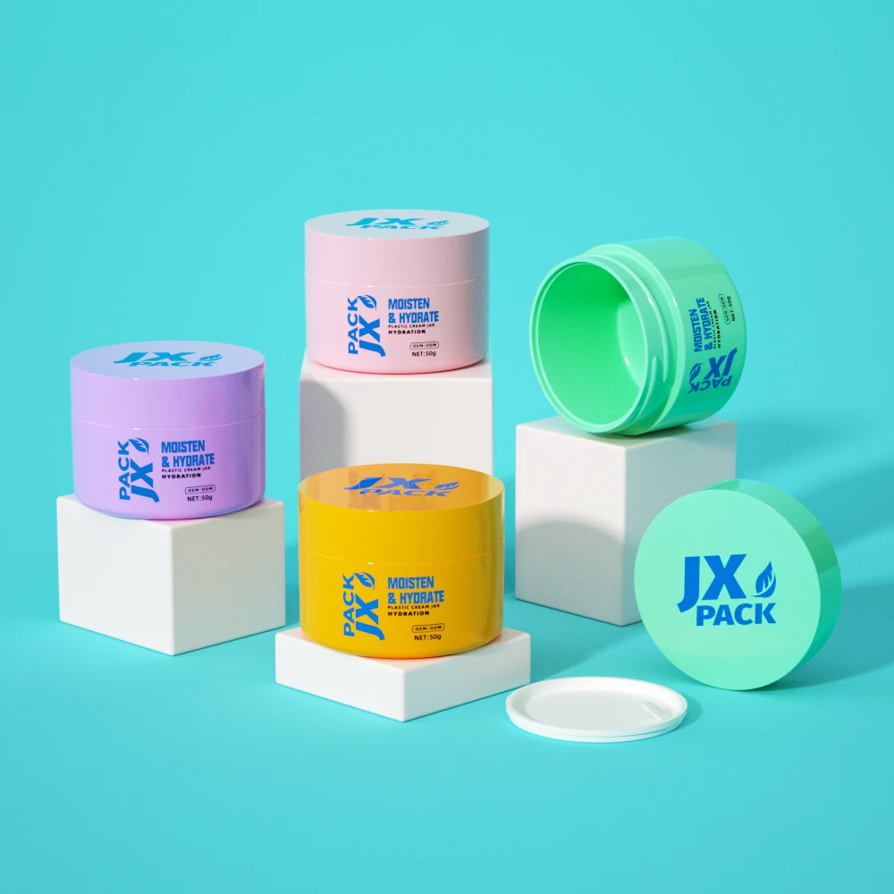 5ml 15ml 20ml 30ml 50ml Empty Round Low Profile Cosmetic Bath Salt Body Butter Lotion Slime Jars Plastic Containers with Lids