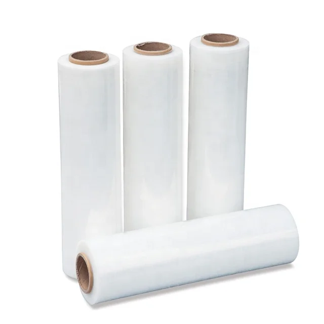 High Quality Customized Hand LLDPE Mini Roll Warp Stretch Film Pallet Plastic PE Stretch Film Jumbo Roll For Pallet Packing