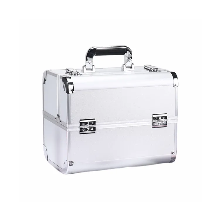 2013 New Pink beauty Aluminium Makeup Case With Lighted Double Fashion Superior Quality Cosmetic Vanity Train Box
