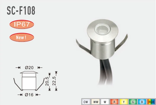 Low wattage compact stainless steel underground lamp IP67 for SC-F108A