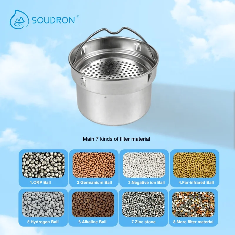 Hot selling health energy pH8.5 filtered cup 304 stainless steel large alkaline water bottle