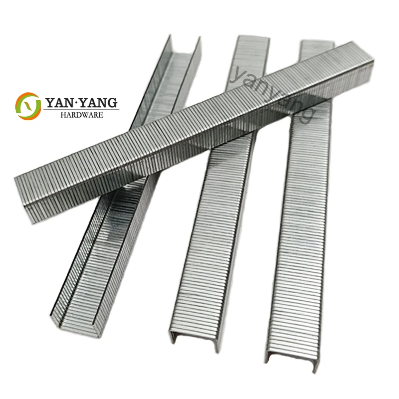 Yanyang Factory Price Produced Sofa Nails 7110 7112 Upholstery Galvanized Fine Wire Staples 7116 Furniture Staples Pins