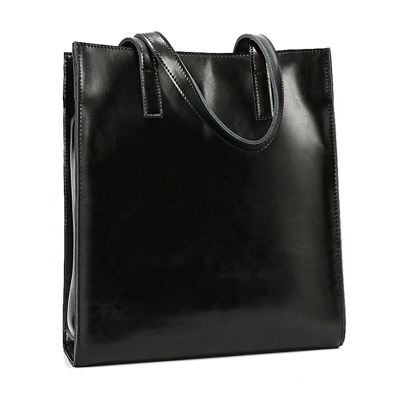 Wholesale Leather tote bag for women handmade work large travel Bag high quality real leather handbag women trendy tote bag