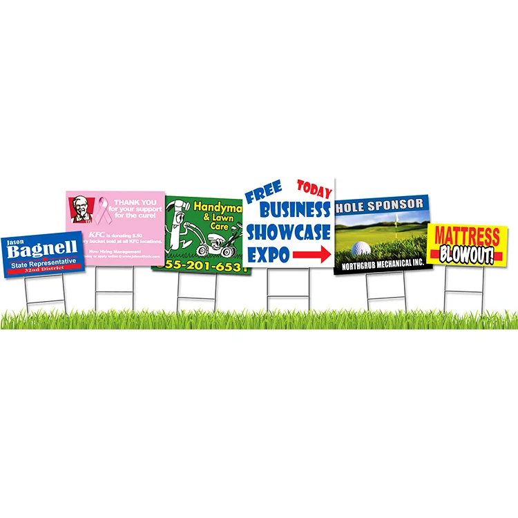 Hot sale festivals tlawn decoration advertising corrugated plastics yard sign