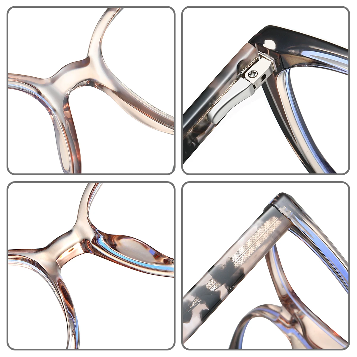 Custom Logo TR90 Women Eyeglasses Frame Acetate Temple Optical Glasses Designer Eyewear