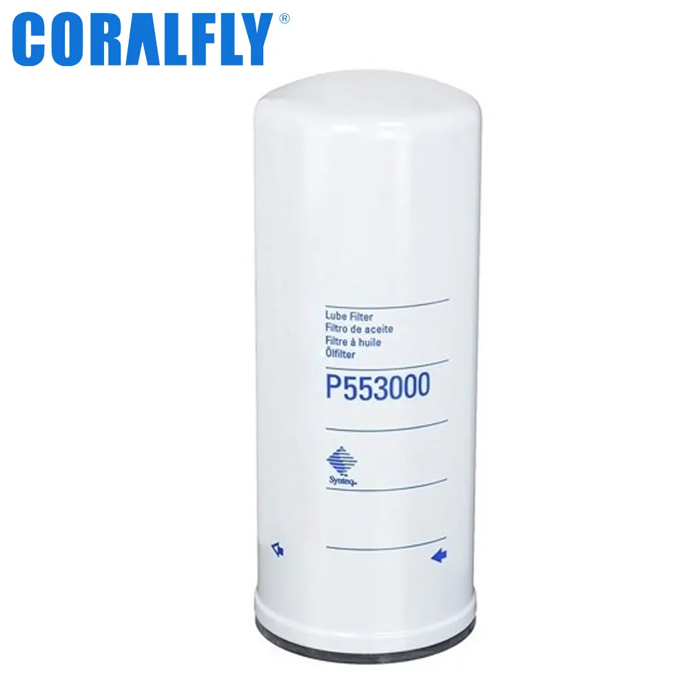 CORALFLY OEM Excavator Parts filtro p553000 Oil Filter heavy duty lube spin filter lf3639 p553000