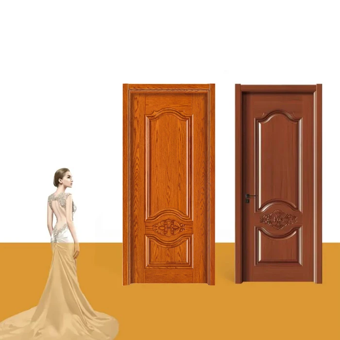 Factory Wholesales Customized Wholesale MDF Melamine Moulded Wooden door For bedroom Interior Eco-composite door Pre-hang