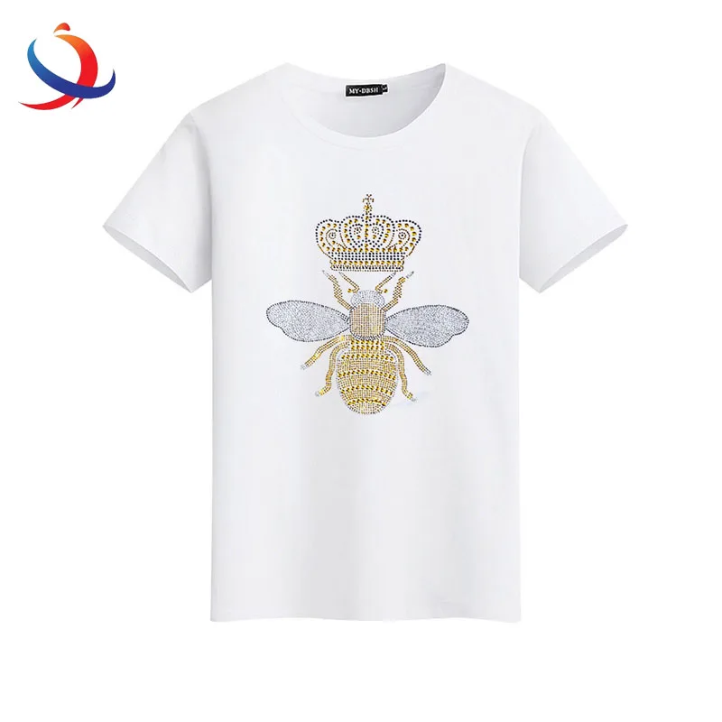 Модный дизайн, 100% хлопковая Футболка с вашим логотипом, профессиональные индивидуальные мужские футболки со стразами и принтом, большие размеры
