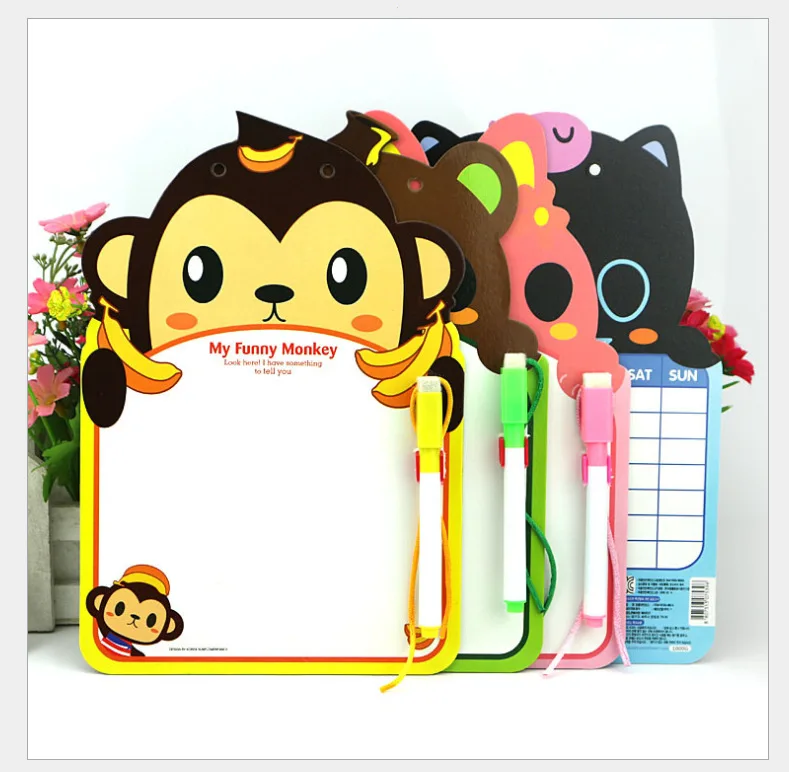 Animal whiteboard cartoon creative erasable writing pad kindergarten stationery book