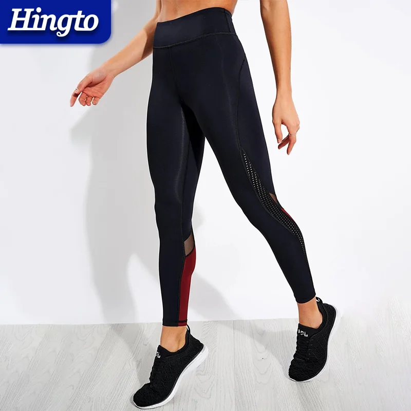 Hingto Athletic Stretch Hot Sale Woman YogaPants High Quality Nylon Leggings For Women Sports Fitness Yoga Wear Leggings