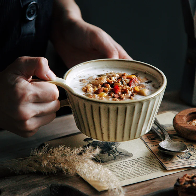 American vintage cup  breakfast cup oatmeal coffee cup ceramic mug new style