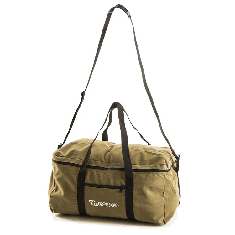 Threewen Adventure Canvas Travel bag 10# resin zip Rip-stop heavy duty Outdoor Camping canvas Travel bag