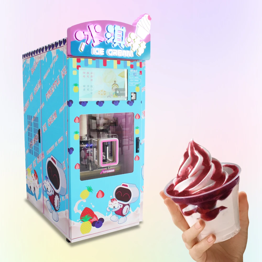 Good large big capacity ice cream maker paper cup guangzhou manufacture ice cream vending machine