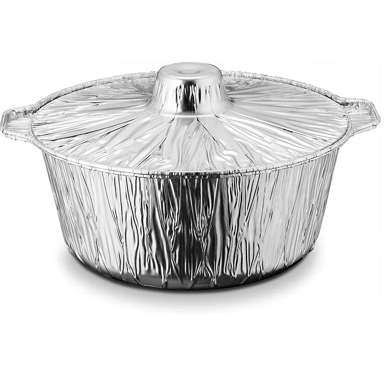 Food Takeaw Charger Container Pots Food Packing Aluminum Foil Silver PET Round Aluminum L Lid Samsunguty Disposable with Lid 30g