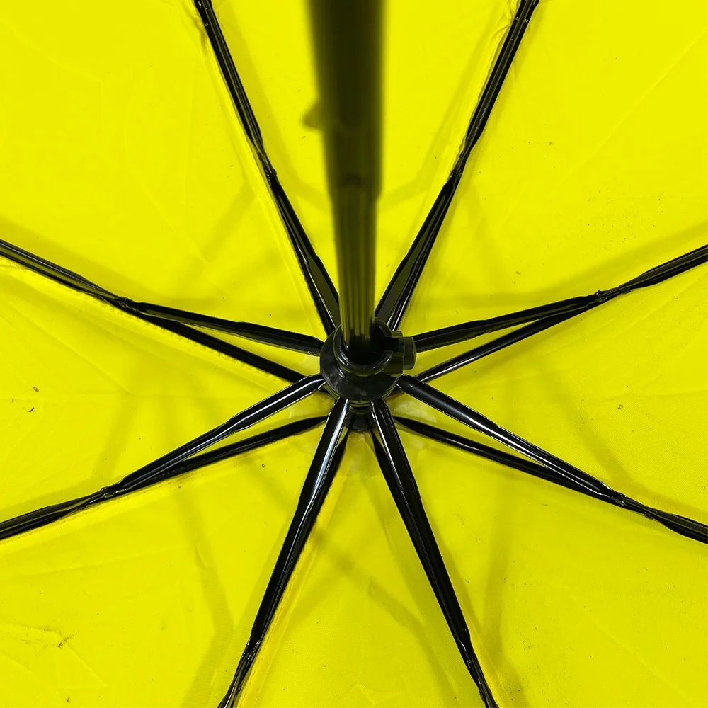 Ovida Yellow Umbrella 3Folding Manual Opening Custom Umbrella With Logo Prints Umbrellas