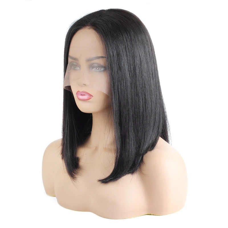 Wholesale Cheap short wig Bone Straight bob wigs human hair lace front for black women toupee human hair the wigs with frontal
