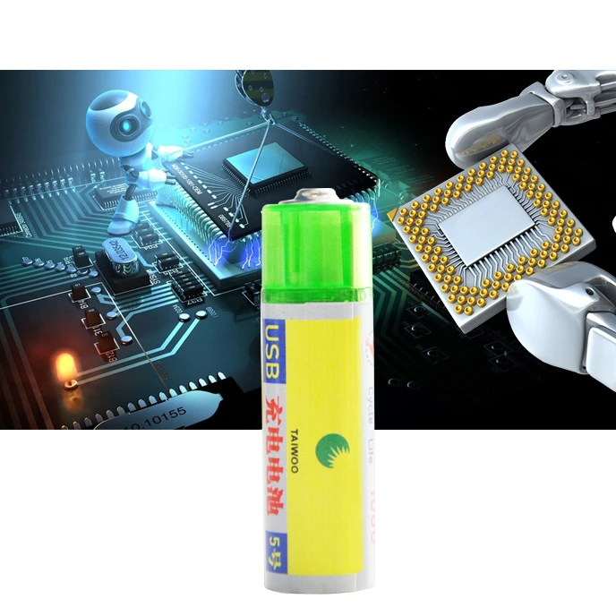 OEM USB Rechargeable AA AAA Battery 1450 1.5V 1000mah Custom Products Micro USB Input 1 Year