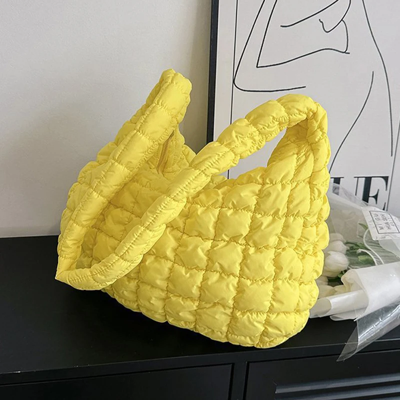 New Fashion High Quality Quilted Padded Crossbody Bag Bucket Shoulder Women Pleated Bubbles Cloud Tote Bags