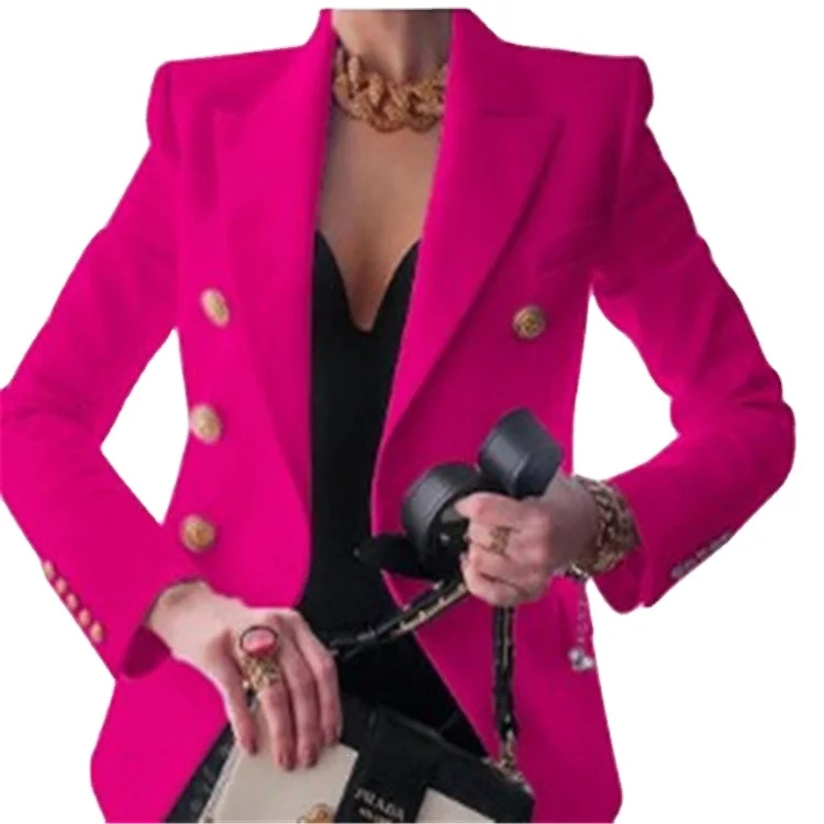Fashion women blazer jacket long sleeve casual tops ladies office wear outerwear blazers slim fit coats WM223