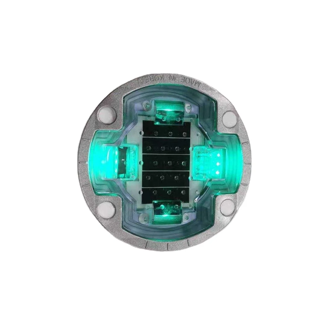  4 side 360 degree led pavement marker aluminum cat eye highway steady round embedded blinking solar road stud