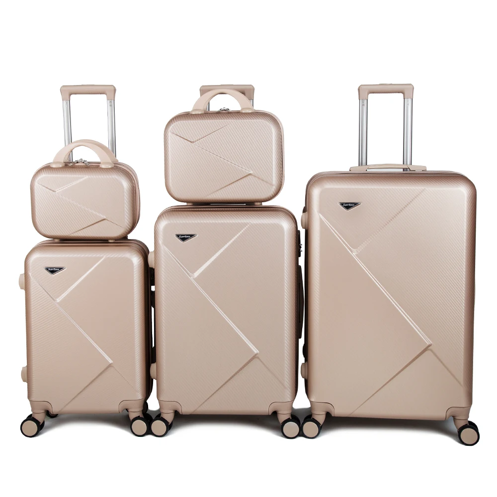 Самые модные сумки на колесиках из АБС-пластика для переноски чемоданов 12, 14, 20, 24, 28 дюймов, наборы чемоданов с сумками для макияжа