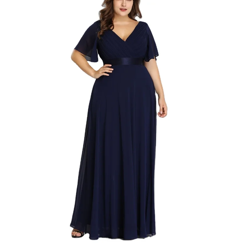 Элегантное женское вечернее шифоновое платье макси большого размера с высокой талией в стиле ретро по индивидуальному заказу